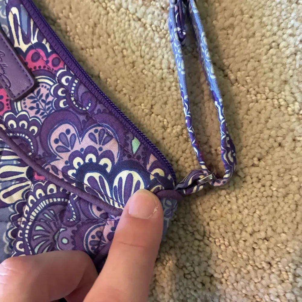Vera Bradley Small Crossbody Lilac Tapestry Purse Quilted Floral Whimsical